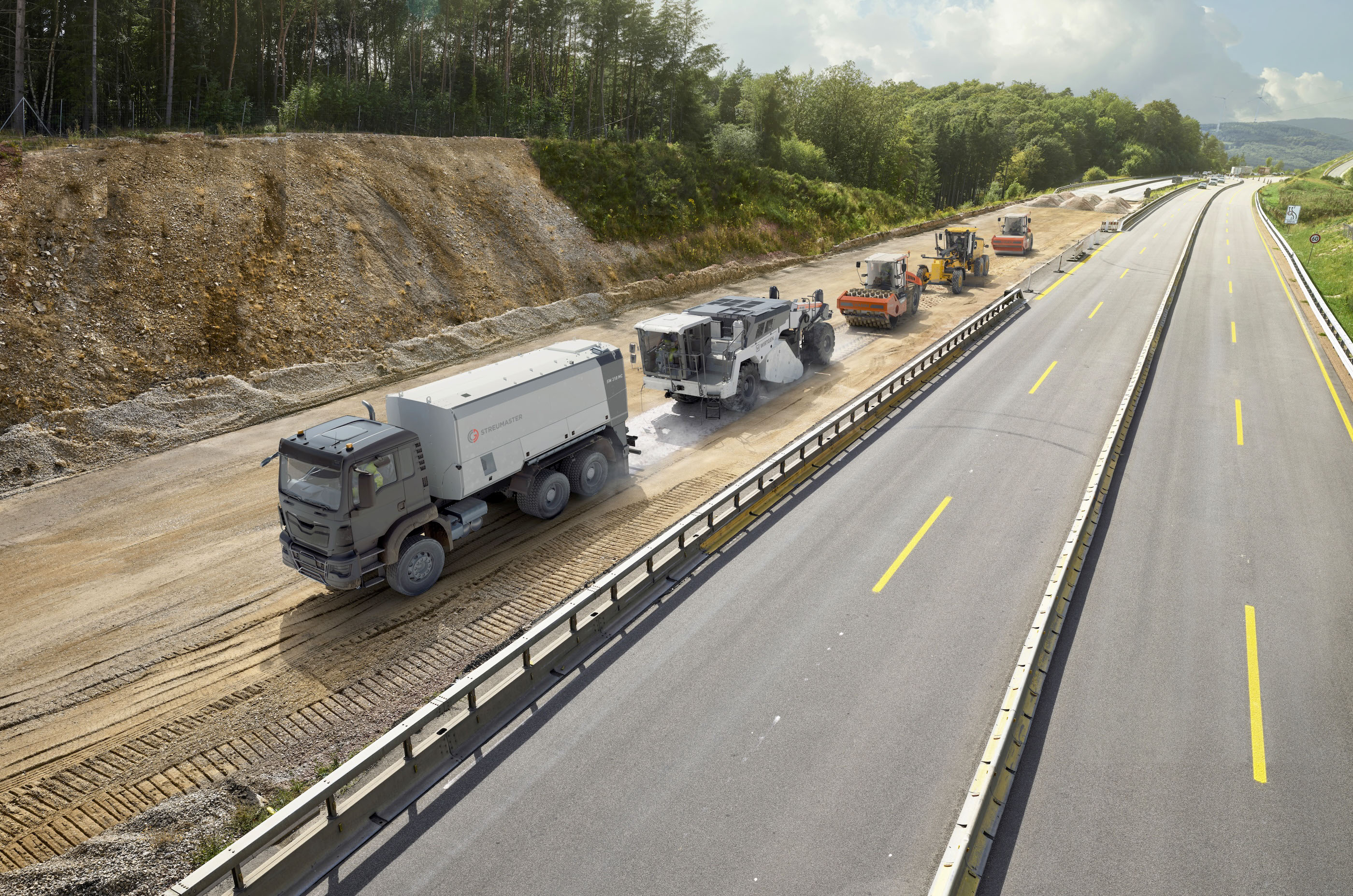 Straßenbaumaschinen im Einsatz